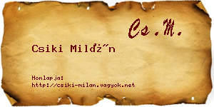 Csiki Milán névjegykártya