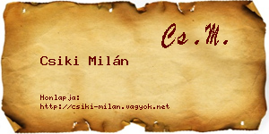 Csiki Milán névjegykártya
