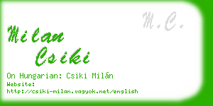 milan csiki business card